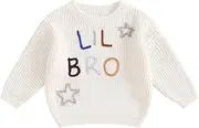 [PanLidapan] Big Brother Little Brother Matching Jumper Knitted Long Sleeve Sweatshirt Toddler Baby Boy Sweater Fall Winter Outfit Clothes