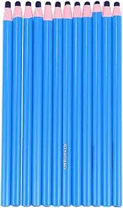 SEWACC 1 Box Peel Off China Marker Pencils Grease Pencils Wooden Marking Pencil Wax Pencil for Coloring Drawing Marking (Blue)
