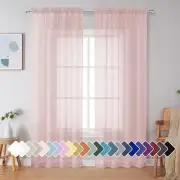 Sheer Curtains 84 Inches Long, Light Filtering 42"W x 84"L (Pack of 2) Blush
