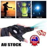 LED Fishing Gloves Waterproof Outdoor Flashlight Tool Survival Rescue Light SW