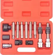 DAYUAN 13 Pc Alternator Freewheel Pulley Car Garage Tool Kit Hex Spline Star Bits