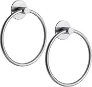 Towel Ring, Self Adhesive Hand Towel Holder, Bathroom Towel Rack, Wall Mounted Hand Towel Holder, No Drilling Modern, Towel Hanger for Bath, Kitchen, Towel Hanger SUS 304 Stainless Steel, 2 PCS