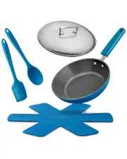 MasterPan Ceramic Azure Nonstick 3pc Cookware Set