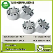 4PCS 76mm 6 Stud 6x139.7 Wheel Spacers Fit TOYOTA 4WD 3" M12x1.5 CB=108mm (for: Toyota)