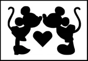 5"x7" Clear Plastic Stencil - Mickey Minnie (MC429)