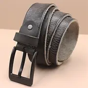 Men's Belt Waist Belt Black Kakhi Dermis Alloy Vintage Durable Adjustable Plain Outdoor Daily