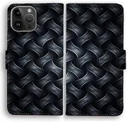 Flip Wallet Phone Case for Apple iPhone Series - Black Scale Weave Print Pattern (iPhone SE 3rd Generation)
