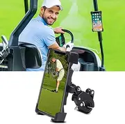 TRANOMOS Golf Cart Phone Holder, Adjustable Mount With Clip for Swing Training, Compatible With iPhones, Samsung, Android Smartphones - Golfing Accessories