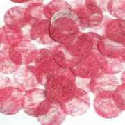 Round Sequin 24mm Deep Rose Pink Silky Fiber Strand Fabric Couture Paillettes