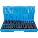 ACTION 1/2inch Drive 6PT Deep Met/Impact Socket Set - 28 Piece 605222801