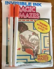 New Sealed Invisible Ink Magic Mazes “AMAZING WORLD OF CATS” Lee Publications