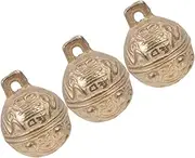 GREENADSCAPE 3pcs Pet Bell Wind Chimes Small Bells Retro Craft Bell Vintage Jingle Bell Dog Bells Small Brass Bells Pet Collar Bells Vintage Mini Bells Feng Shui Chimes Copper Golden