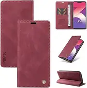 Ttianfa Compatible for Samsung Galaxy S10E Wallet Case with Card Holder, PU Folio Leather Magnetic Phone Case Shockproof Kickstand Cover for Women Men-Wine Red