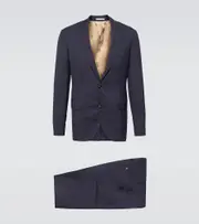 [Brunello Cucinelli] Brunello Cucinelli Single-breasted wool and silk suit AU 99 blue