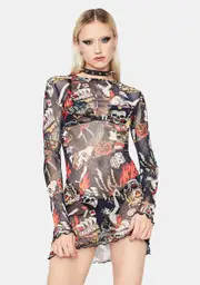 Take A Gamble Mesh Dress