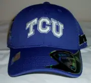 NEW TOP OF THE WORLD TCU HORNED FROGS STRETCH MEMORY ONE-FIT M/L HAT CAP NWT