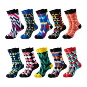 Art Socks Men Women Geometry Pattern Fun Cotton Size7-12 Funky Sox Novelty