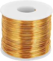 uxcell 20 Gauge Anodized Aluminum Craft Wire Bendable Bonsai Training Wire 771 Feet 0.8mm for Sculpting Crafts Wreath Floral Beading Jewelry Making, Yellow