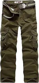 [HanzhuoLG] Pants Men Military Tactical Camouflage Cargo Overalls Training Work Camo Combat Offroad Army Male Clothing Baggy Straight Trousers For Men's Military green M