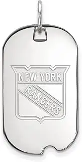 Logoart Sterling Silver New York Rangers Small Dog Tag Pendant Necklace, 0.00, Metal, No Gemstone