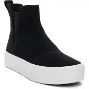 TOMS Ladies Ankle Fenix Platform Black 100% Cow Leather Female Boots