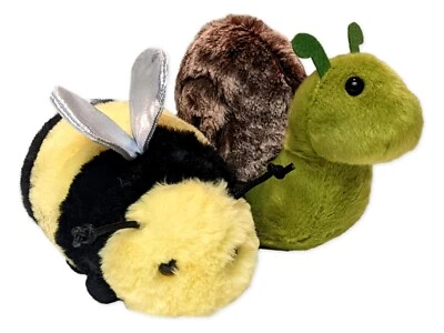 BEESWAX BEE & SLOW SNAIL Mini Flopsie 8" Stuffed Animal Plush by Aurora