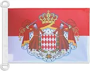 AZ FLAG Monaco Nautical Pavilion with Weapons 45 x 30 cm – Monaco Boat Flag Coat of Arms – Patch 30 x 45 cm