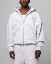 [LOITER] Loiter Blood Born Zip Hoodie Grey Marle - Size L L Grey Marle
