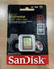 SanDisk 64GB Extreme SDXC 150MB/S U3 V30 4K SD Class 10 Memory Card SDSDXV6-064G