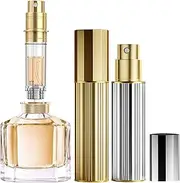 Perfume Atomiser Refillable, 5 ml Perfume Bottle, Empty Perfume Atomiser for Travel, Empty Perfume Atomiser Spray Bottle for Travel on the Go (Gold & Silver)