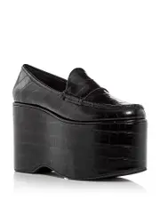 Jeffrey Campbell Women's Soaring Croc Embossed Platform Loafers
