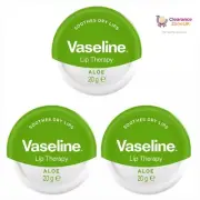 3 X 20g Vaseline Lip Therapy Aloe Vera Tin Balm Petroleum Jelly Dry Cracked Lips