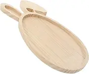 NAMOARLY Rabbit Ears Egg Tray Plate Bunny Snack Rabbit Easter Bunny Shape Tray Platter Easter Platter Charcuterie Wood Brown