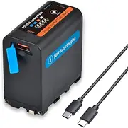 Tectra 10500mAh NP-F970 Battery with PD 30W USB-C Port for Sony NP-F960 F750 F550 F570 F330 Battery for Sony Handycam Camcorder, Monitor, LED Video Light