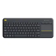 Logitech Wireless Keyboard K400 Plus, Black, USB Receiver, Inbuilt Touch Pad