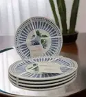 SHABBY CHIC BLUE HYDRANGEAS 8pc. MELAMINE 8.5” SALAD PLATES NWT