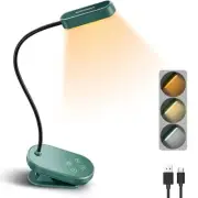 Mini Rechargeable Clip-on Reading Light for Books in Bed, 16 LED Forest Green