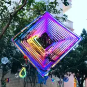 3D Metal Kinetic Wind Spinner Outdoor Garden Backyard Hanging Decor Art Ornament