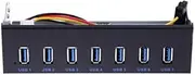 jingfei 7 Port USB 3.0 Hub 5Gbs 5.25inch CD-ROM Drive Bay CD ROM Front Panel for Computer Case+USB 3.0 19-pin Header to Type-A Male Cable Chip PCI-E 1X PCI-E 16X