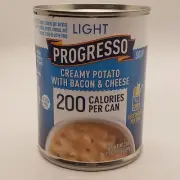 2 Cans Progresso Light Creamy Potato With Bacon & Cheese Soup 18.5 Oz Can
