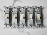 (Lot Of 5) Toggle Switch, Single Pole, In Wall On/Off Fan & Light Switch