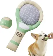 Stuffed Dog Toys | Funny Chewy Puppy Squeaky Tennis Balls and Racket Set,Chew Play Dog Toys, Interactive Outdoor, Yard, Garden Use for Joyful Pets