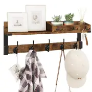 Homode Coat Rack with Shelf, Wall Shelf with Hooks, 26 Inch Long Coat Hanger ...