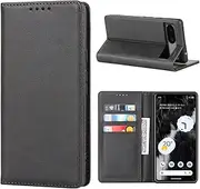 Cavor for Google Pixel 7A Case, pixel7a Cowhide Pattern PU Leather Cases Flip Magnetic Kickstand Book Wallet Cover Phone Case with Card Slots(6.1") -Black