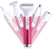 5-in-1 electric safety shaver for women, lady waterproof and painless cordless shaver, womens can finely and accurately Comfort shave,eyebrows, face, nose, armpits, legs, facial,bikini trimmer