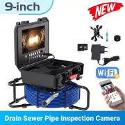 Sewer Camera HD Pipe Inspection Camera with 9'' IPS Monitor WiFi DVR Recording