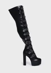 [Lamoda] Buckle Up Thigh-High Boots