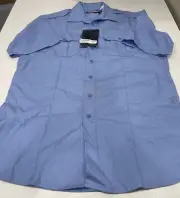 Blauer- Mens Sky Blue Short Sleeve Work Shirt- 16.5 Tall