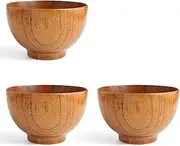 J-Kitchens Miso Soup Bowl, Wooden, Modern Yamato, Lacquer, Set of 3, 4.3 x 2.7 inches (11 x 6.8 cm), Current Model