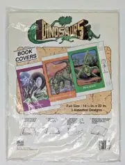 Vintage Plymouth Dinosaur Book Covers Pack Of 3 Designs T-Rex Dimetrodon NOS 90s